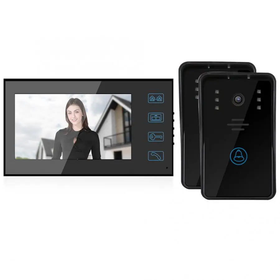 Водонепроницаемый видеодомофон дверной звонок 7 дюймов с Wi Fi 2 ИК камеры 1 ЖК
