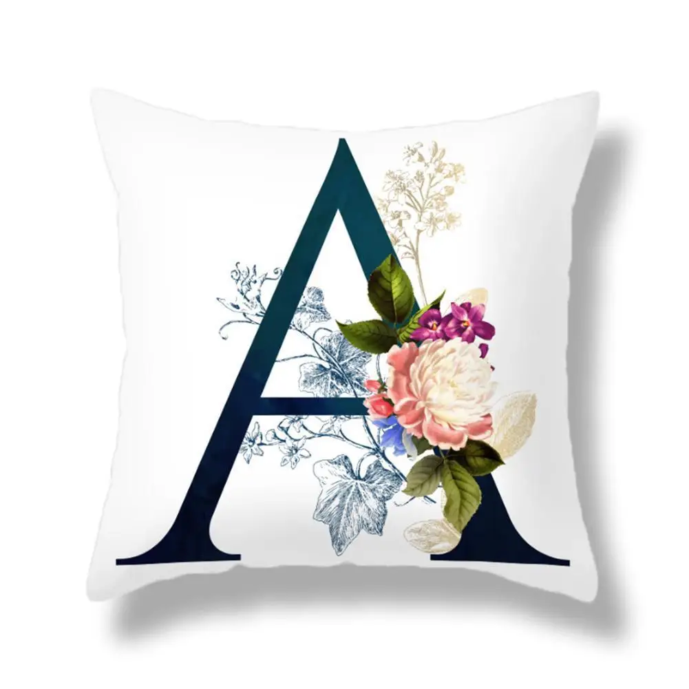 Цветочный Подушка с алфавитом крышка свежие цветы Чехол Декоративные Декор