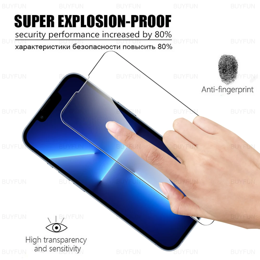 4pcs 9h tempered glass case for iphone 13 pro max protective glass for iphone13 pro max iphon 13pro 13 mini screen protect film free global shipping