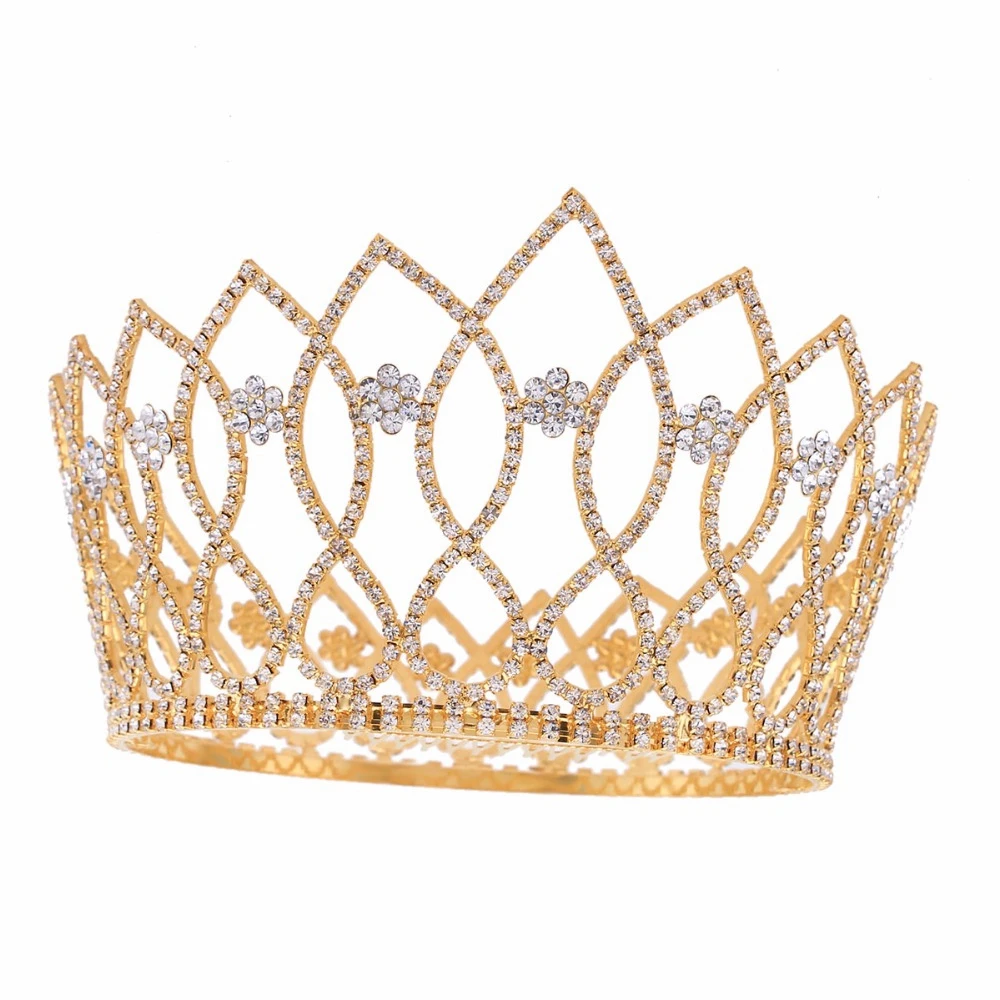 Новый стиль барокко Диадема горный хрусталь королева король тиара корона