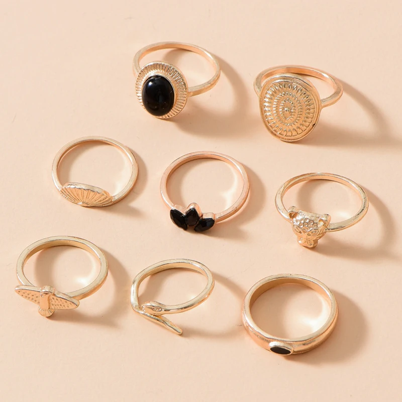 8 шт./компл. комплект старинных колец для женщин в богемном стиле оболочка