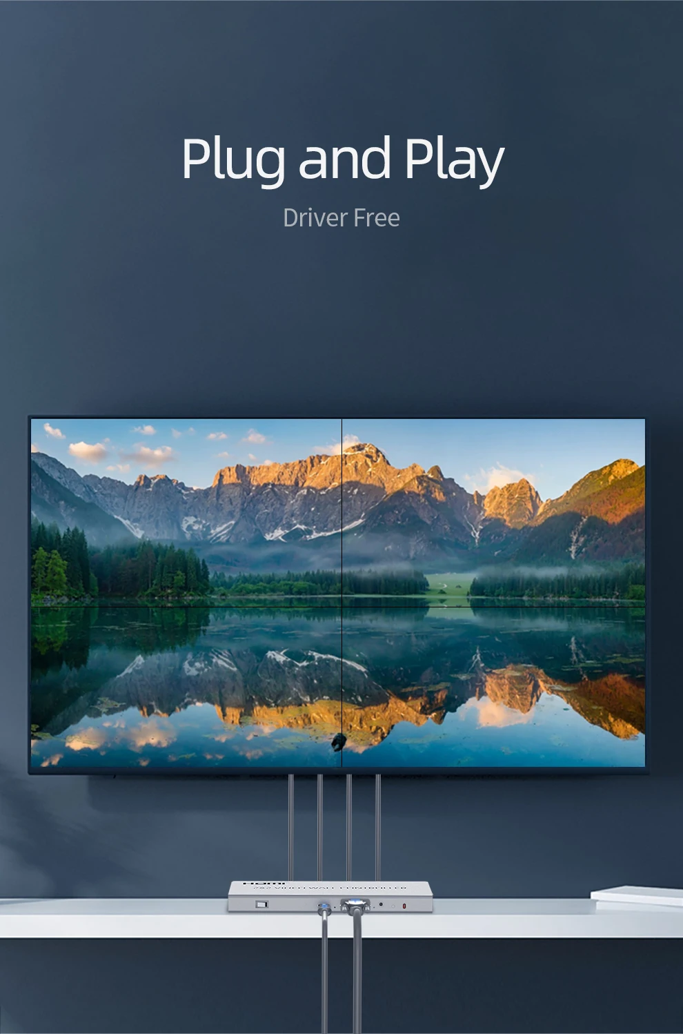 Unnlink видео настенный контроллер 1 HDMI/DVI вход 4 HDMI выход 1080P 2x2 4 изображения сшитое изображение процессор экран Сращивание RS232