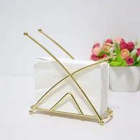 1pc tabletop napkin holder dispenser stand dinner table napkin organizer golden dining table gold wrought iron paper towel clip