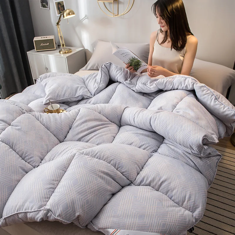 Роскошная печать 100% перо ткань зима толстый пододеяльник форма бусины стеганое