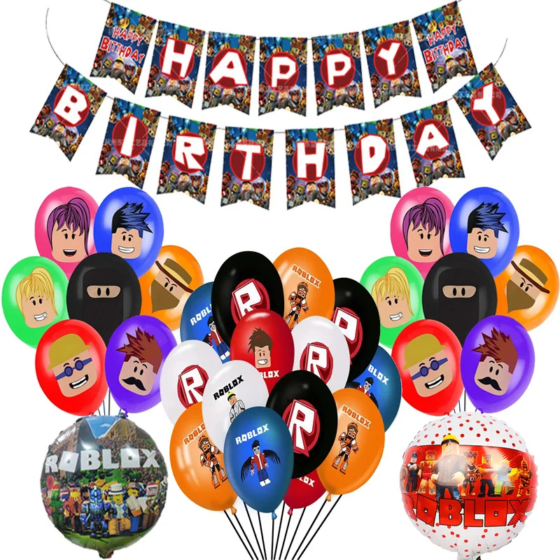 Новая игра Robloxs фольга латекс набор воздушных шариков с пикселей Шары Баннер