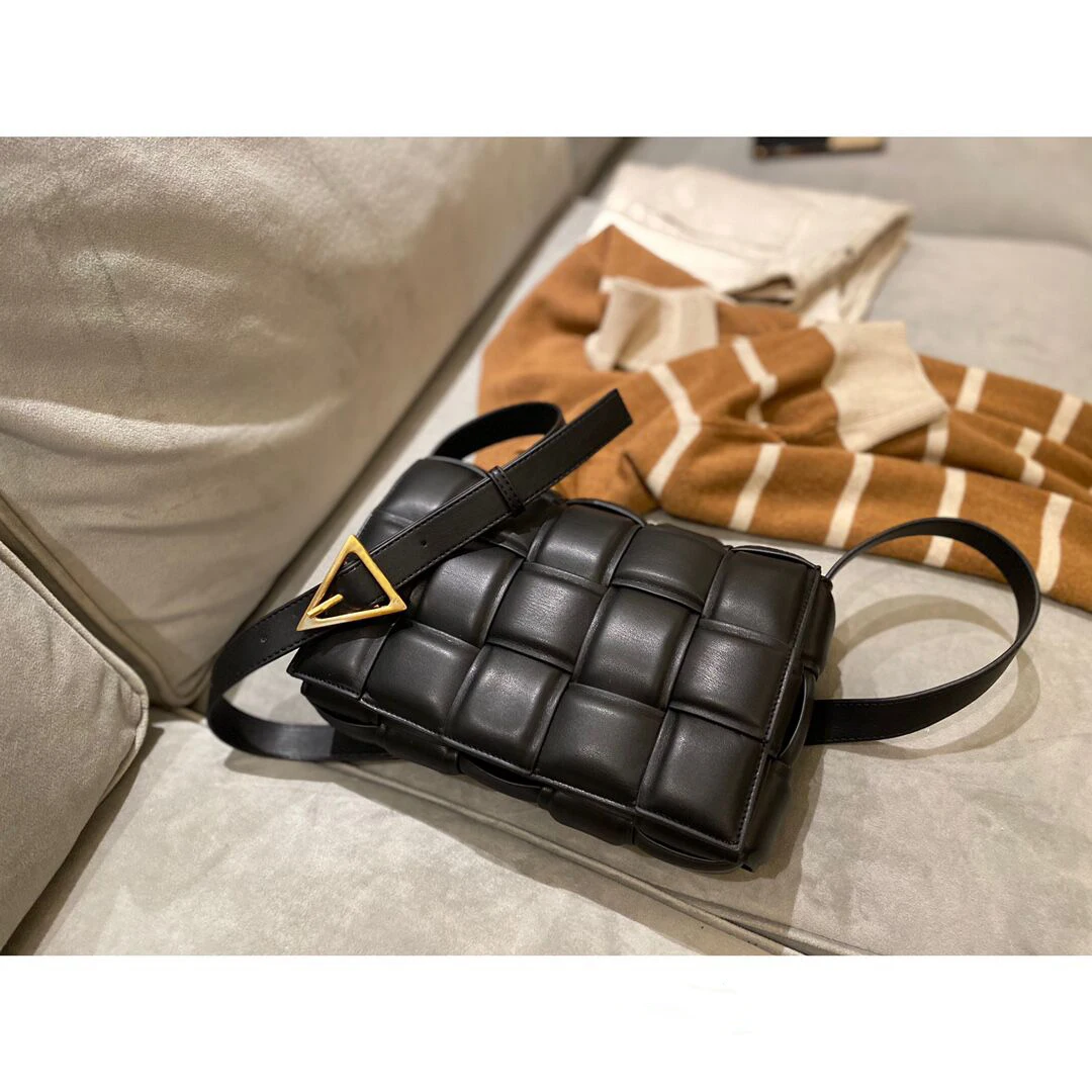 

FCTOSSR 2020 Fall/Winter Candy Color Small Square Bag Leather Shoulder Diagonal Women's Bag Leather Fashion Woven Bag