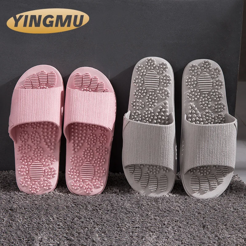 

Massage Slippers Indoor Non-slip Slippers Unisex Solid Soft Bottom Couple Slippers Home Sandals Men Massage Point slippers men