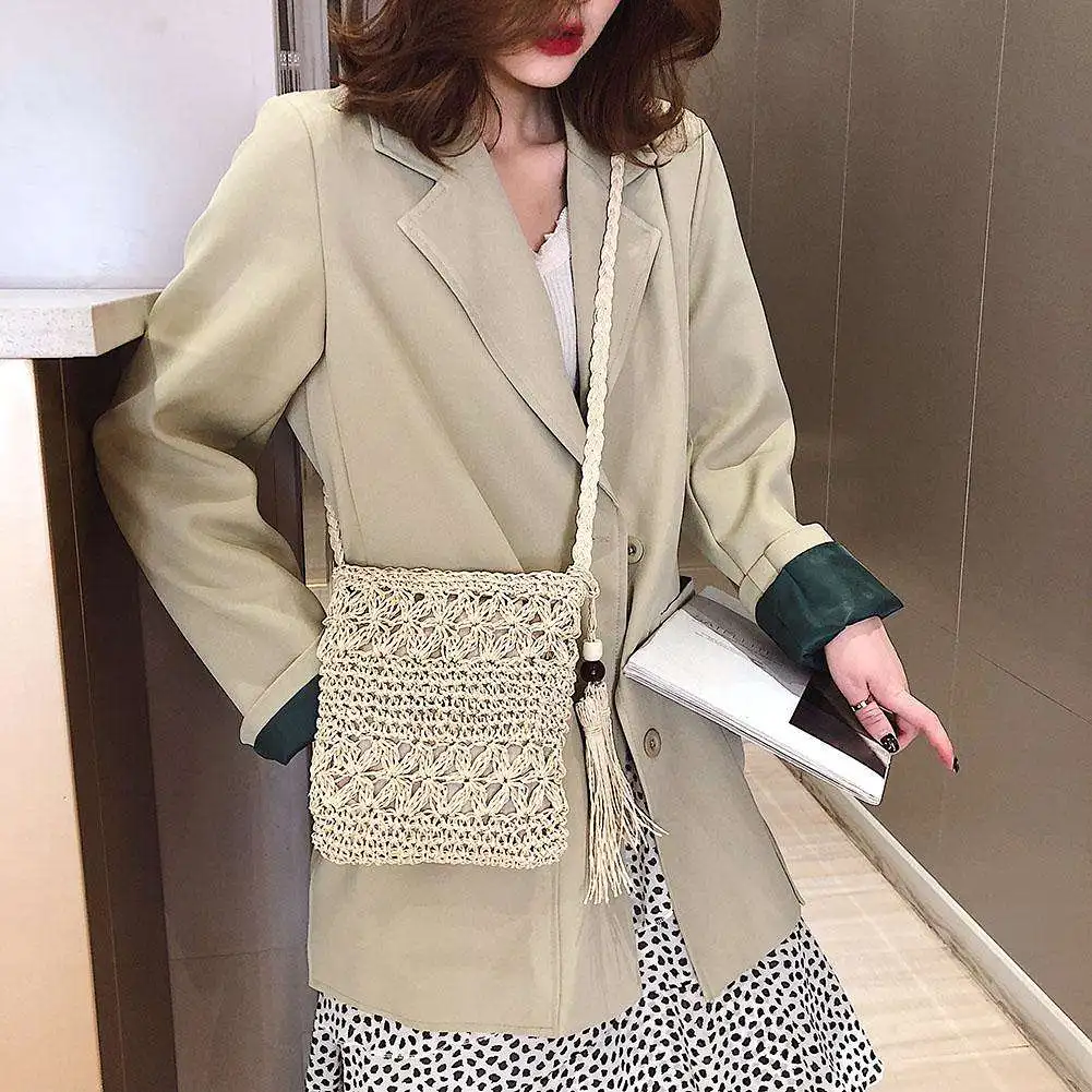 Женская плетеная Сумка через плечо квадратная летняя пляжная сумка | Багаж и