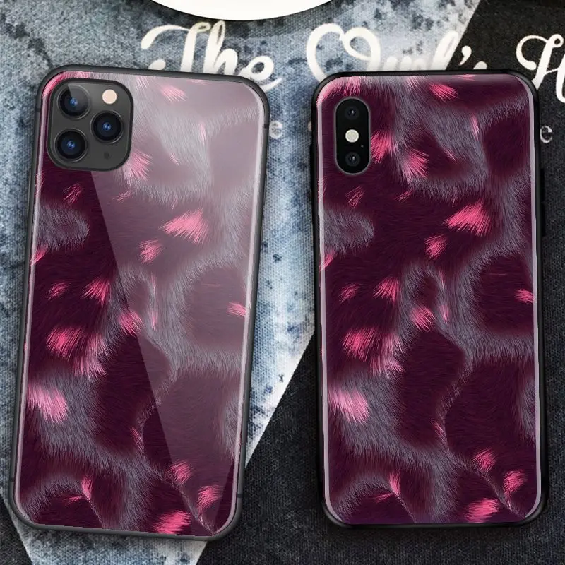 Модный чехол с леопардовым принтом для iPhone SE 6 6s 7 8 Plus X XR XS 11 12 Mini Pro Max из закаленного стекла и мягкого силикона.