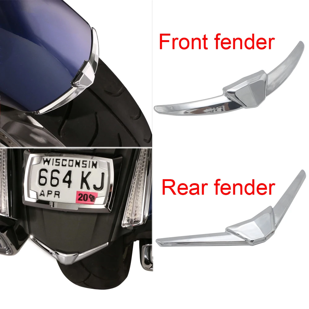 

For Honda Goldwing GL1800 GL 1800 2018-2020 Motorcycle Chrome Front And Rear Fender Tip Trim Case