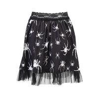 gothic lace print black sexy skirt women streetwear punk vintage summer high waist skirt grunge elegant short skirts
