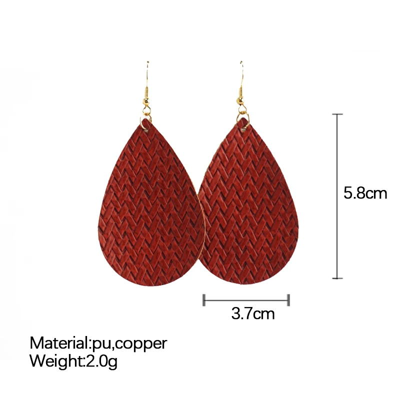 Классические серьги из искусственной кожи Mulan Garden для женщин яркие модные