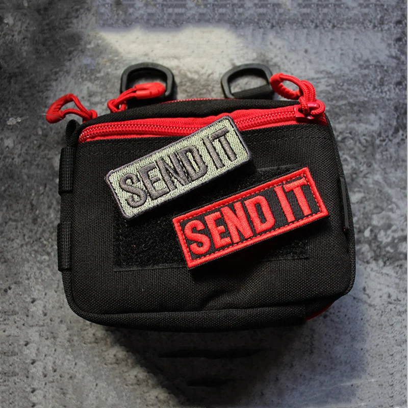 SEND IT Long Strip Embroidery Patches Badges Emblem Military Army For Clothes Backpack Accessory Tactical Badge Fabric Sticker | Дом и сад