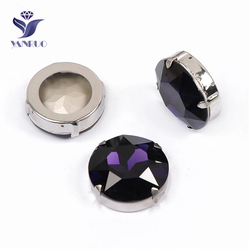 YANRUO 1201 27 мм фиолетовые бархатные круглые стразы сделай сам для шитья кристаллов