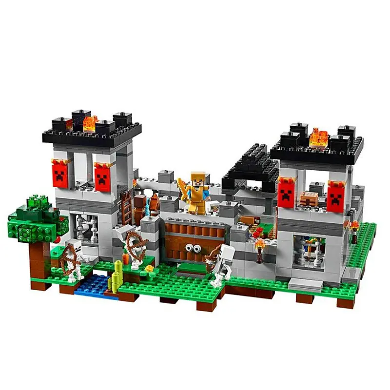 

990pcs The Fortress Steve Skeletons My World Mine Sets Building Block with action figures bricks toys for children 21127