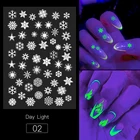 1 лист Рождество 3D светящийся эффект снег наклейки для ногтей украшения ногтей типсы для маникюра инструмент для дизайна ногтей аксессуары