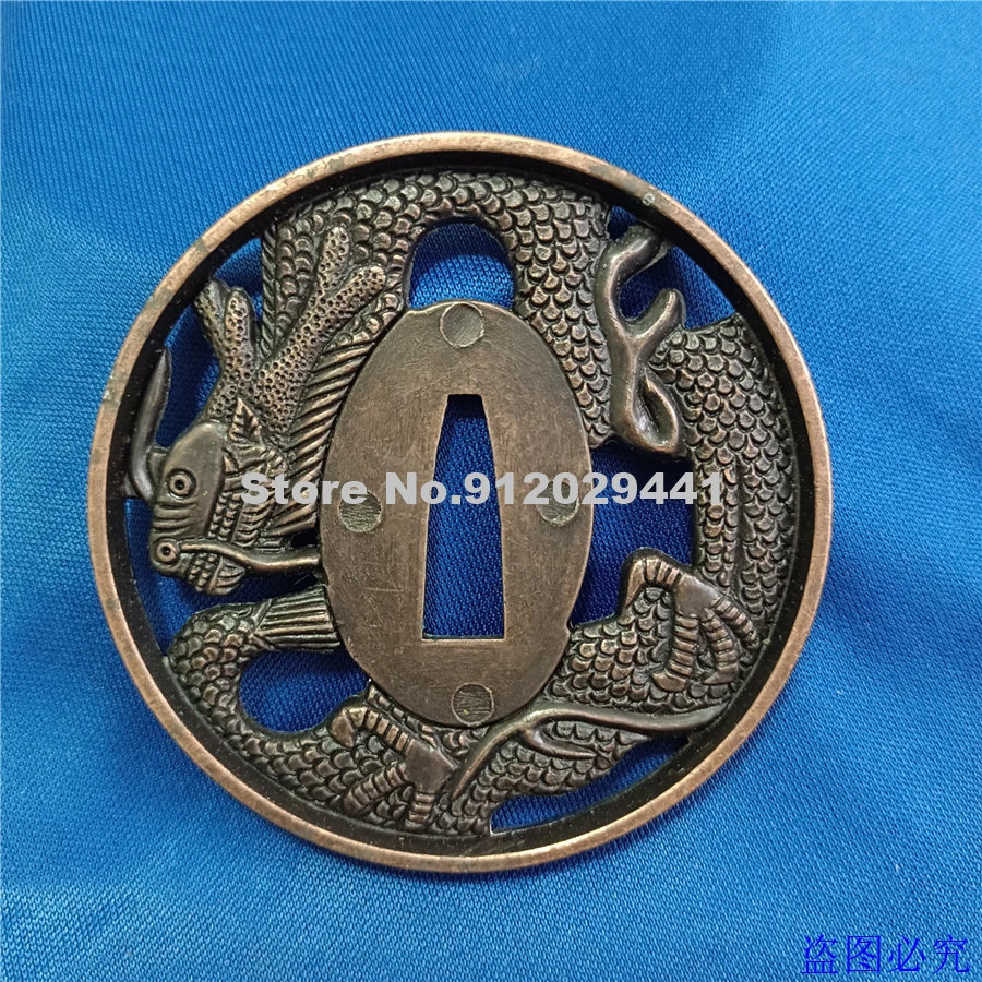 Nice Alloy Guard Tsuba W Dragon для японского меча вакидзаси Самурай нож Катана Япония|Мечи| |