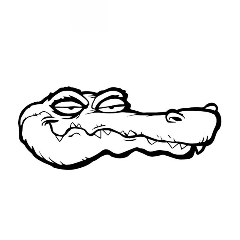 

Crocodile Head Cartoon Animal Decals High Quality Fashion Car Decoration Personality Pvc Waterproof Decals Black/white, 16cm*7cm