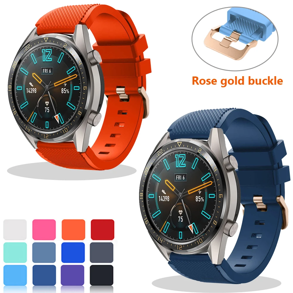 Ремешок спортивный для Galaxy watch 3 45 мм силиконовый браслет смарт часов Huawei Watch GT2 42 46