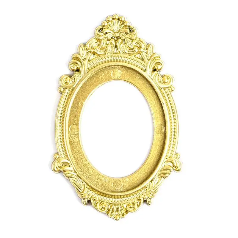 

1:12 Scale Photo Frames Retro Mirror For Dollhouse Diy Vintage Furniture Doll Style Decor Europe Accessories Ornament House U3L5