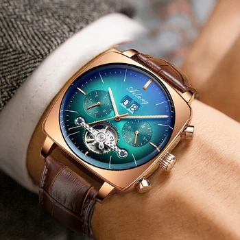 2022AILANG famous brand watch montre automatique luxe chronograph Square Large Dial Watch Hollow Waterproof mens fashion watches 2