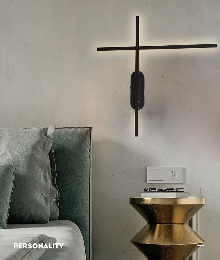 Длинный светодиодный светильник 21 Вт черный белый|Комнатные настенные LED -лампы| |