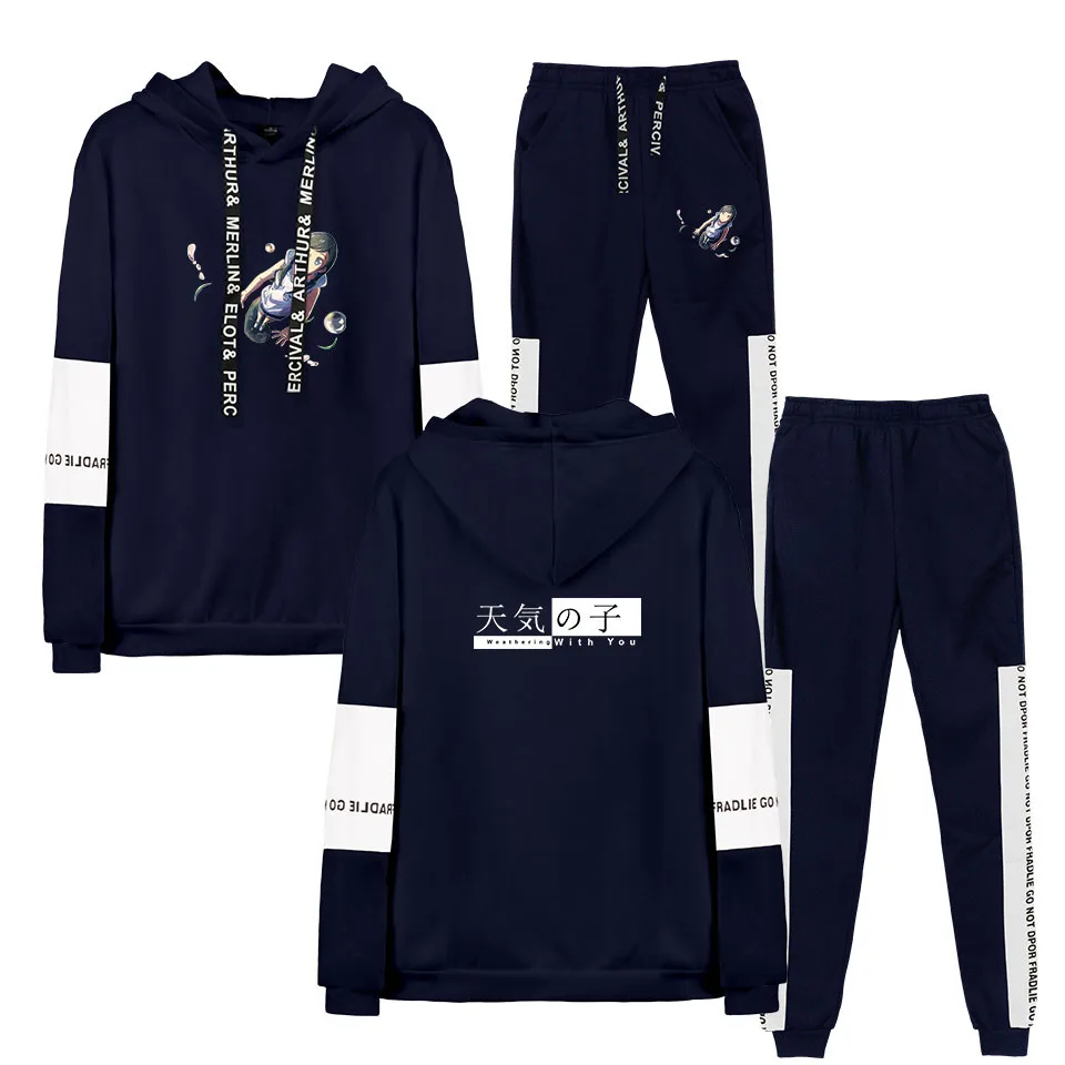 

Sweatshirt + Sweatpants Autumn Winter Hoodie Suit Men / Women Hooded Pullover XXS-4XL Print Fashion Cartoon Hip Hop Drawstring