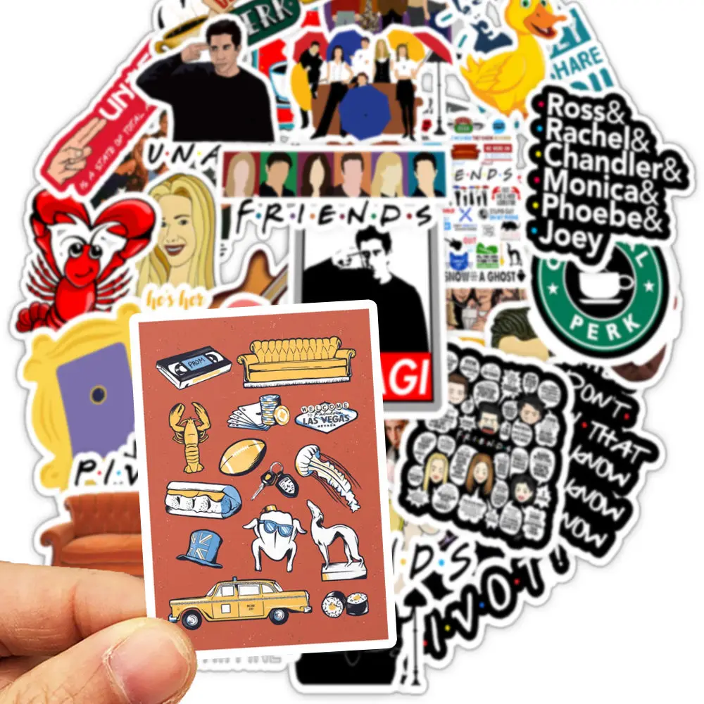 

50pcs/set Friends Office TV Show Waterproof Fun Sticker Toy Luggage Sticker Motorcycle and Luggage Notebook DIY Sticker