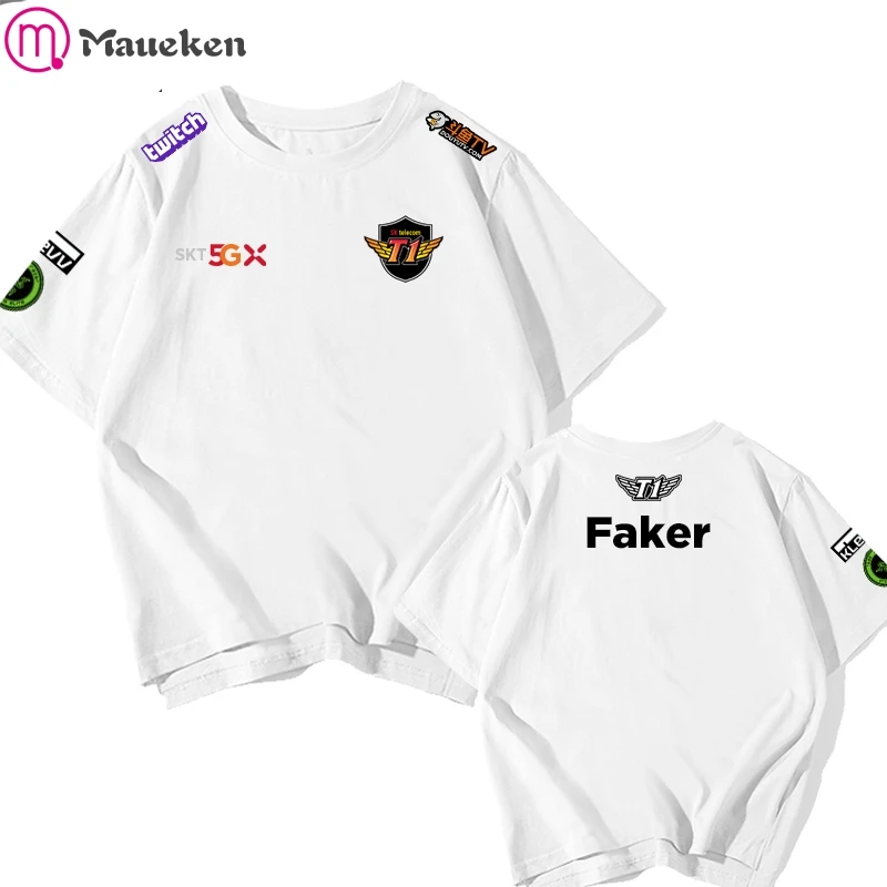 2020 SKT T1 Faker забавная футболка для мужчин 1 рубашка игра с коротким рукавом|Мужские