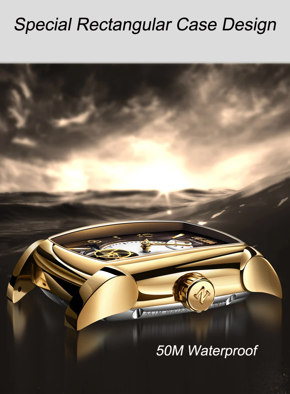 Автоматические механические часы Nesun Tourbillion, часы со скелетом, мужские роскошные Брендовые мужские часы, водонепроницаемые, relogio masculino N9039-3
