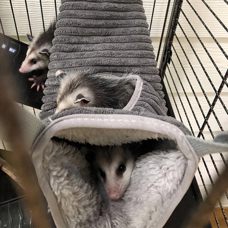 Winter Warm Hammock Hamster Tunnel For Small Animals Sugar Glider Tube Swing Bed Nest Bed Rat Ferret Toy Cage Accessories