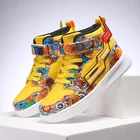 Детская обувь с высоким берцем, Повседневные детские кроссовки для скейтборда, школьная обувь для мальчиков и девочек, нескользящая Осенняя Водонепроницаемая спортивная обувь для улицы