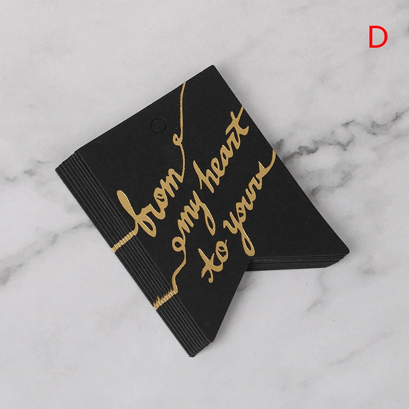 10 шт Золотое Тиснение спасибо бумажные бирки для подарков белый черный бумажный