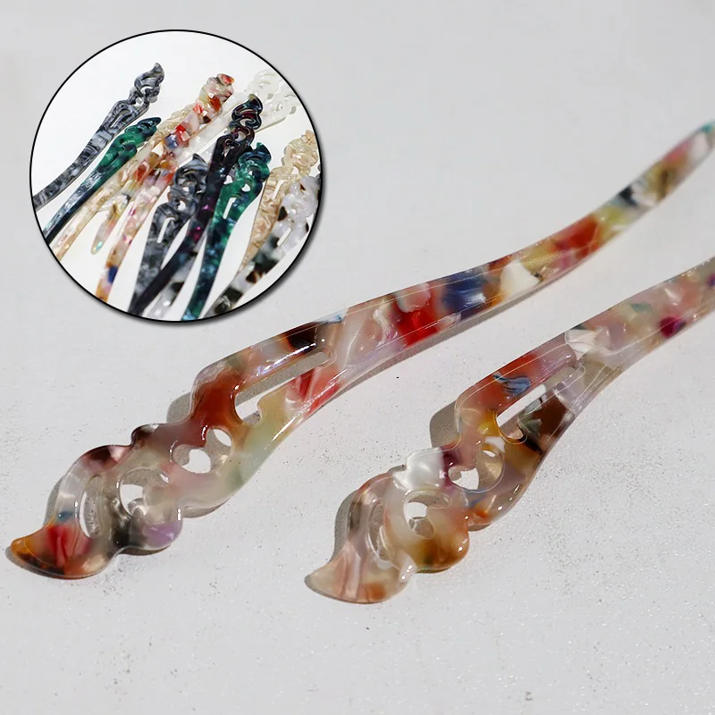 Винтажная ацетатная палочка для волос палочки еды в китайском стиле Шпилька