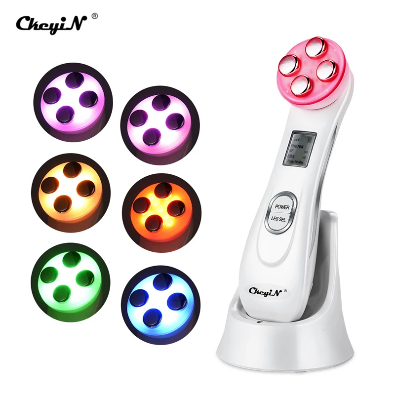 LED Light Radio Frequency Skin Rejuvenation Machine Anti Age Facial Lifting Tightening Deep Cleaning Device Beauty Massager Spa