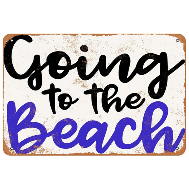 Металлическая винтажная Жестяная Табличка для пляжа булавка потертый Шикарный