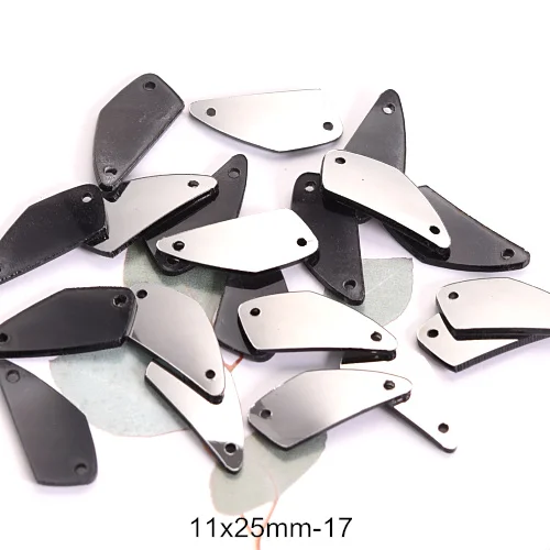 17-11x25mm Высокое Качество гематит 20 шт зеркальные пришивные стразы акриловые зеркальные пришивные стразы свадебные украшения F0085 - Цвет: 17-11x25mm