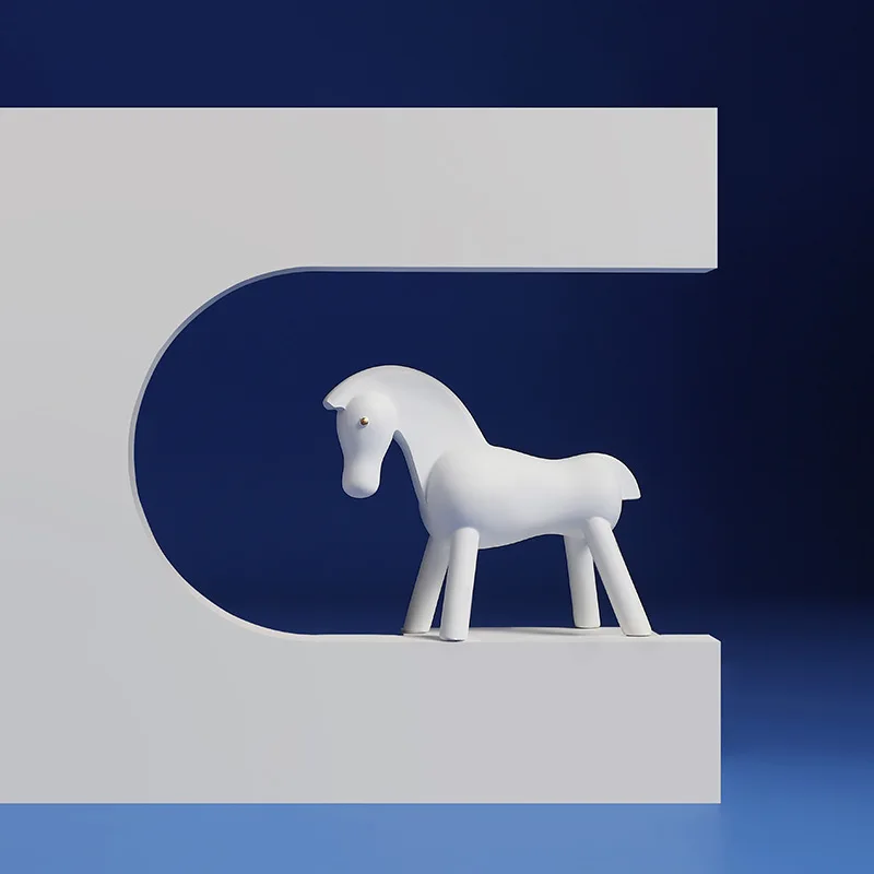 Simple Creative Black and White Pony Ornaments Modern Home Living Room Tv Cabinet Animal Furnishings | Дом и сад