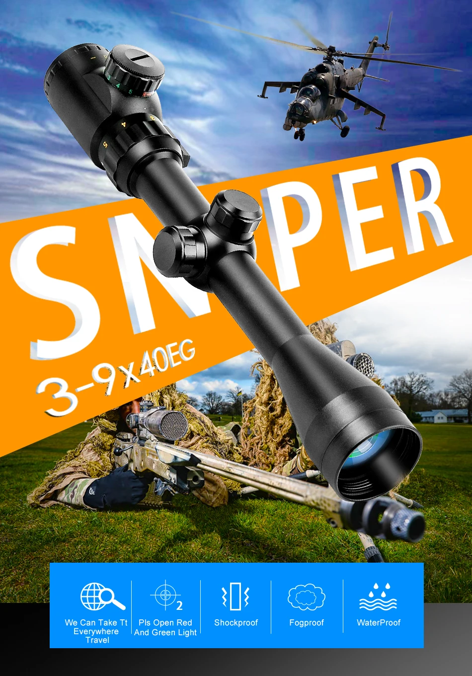B BESTSIGHT 3-9x40eg оптические Прицелы Охотничьи красные зеленые с подсветкой сетка снайперская винтовка прицел Luneta Para Rifle Caza