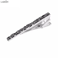 laidojin classic tie clips for men high quality black enamel engrave pattern necktie tie bar clamp tie pin jewelry wedding gifts