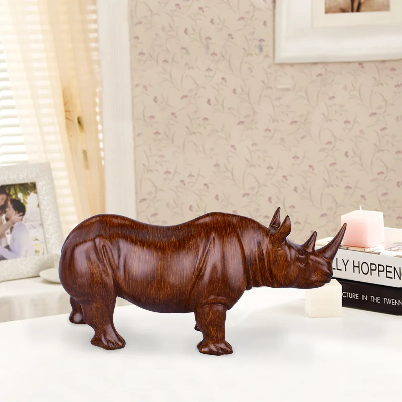 

Resin Crafts Modern Simple Blue Rhino Home Decoration Decoration Creative Living Room TV Cabinet Small Decoration