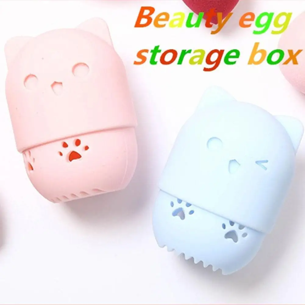 

Portable Makeup Egg Storage Box Beauty Powder Puff Blender Holder Drying Case Portable Soft Silicone Cosmetic Blender Sponge Box