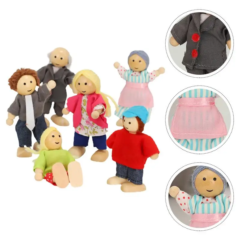 

1 Set/6pcs Child Puppet Family Toys Kid Playhouse Doll Children Puppet Toy