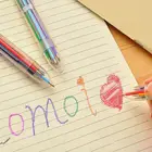 Цветная шариковая ручка 6 в 1, 0,5 мм, креативная новинка, разноцветные ручки, школьная канцелярия, подарок для детей, товары для дома и офиса