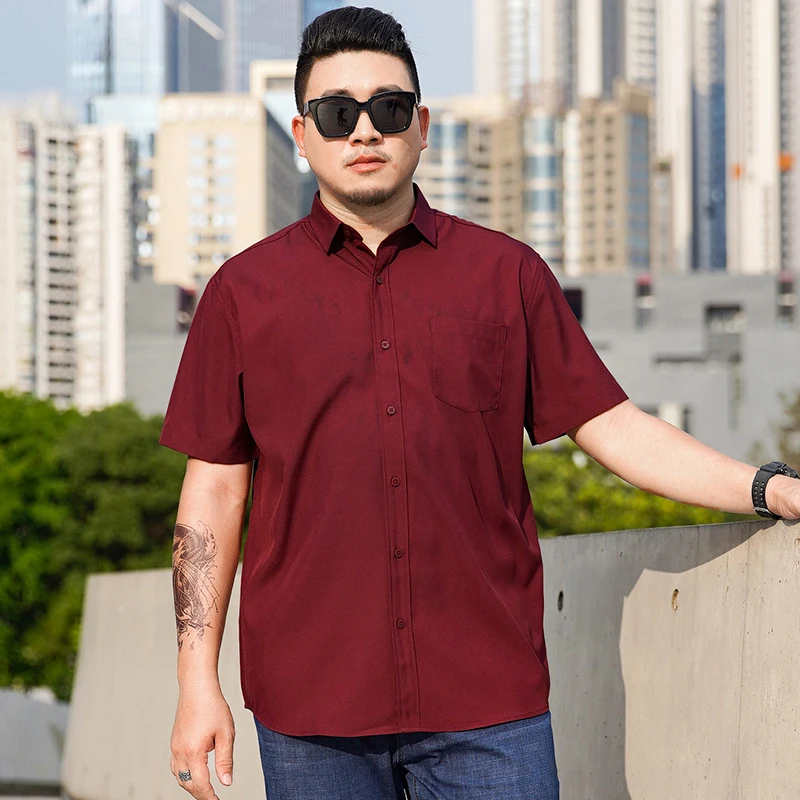 

Fashion Summer Short Sleeve Plaid Men Shirts plus size Fashion Business Formal Casual Shirts Cotton Slim Fit Shirts Plus Size