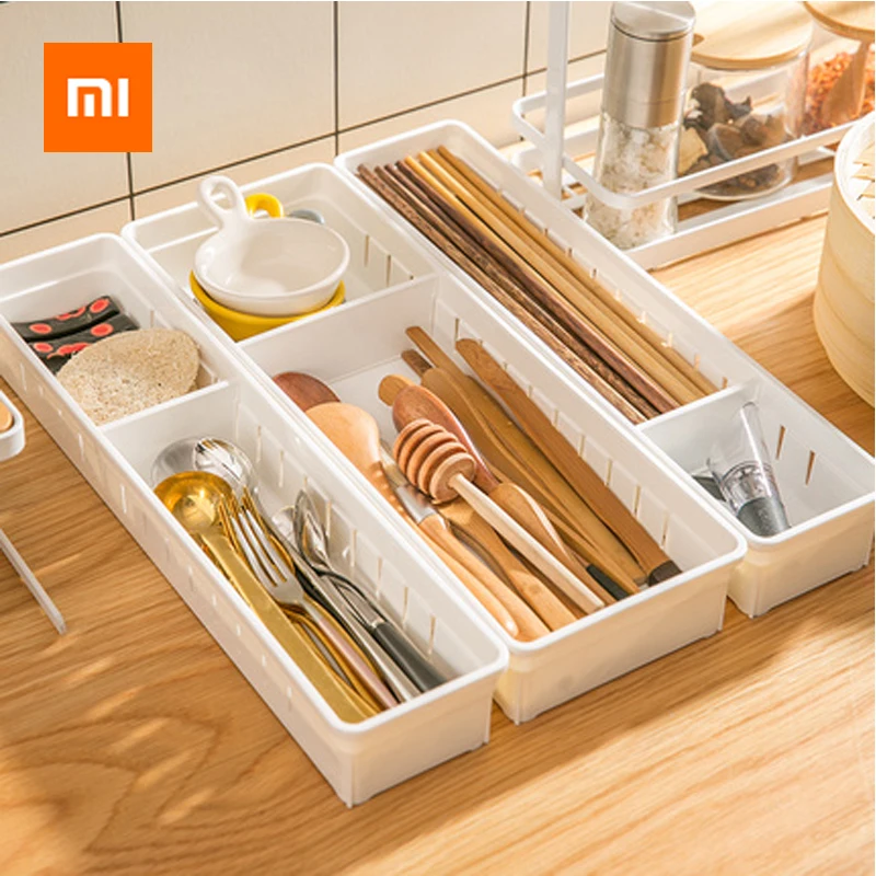 Xiaomi стол с ящиками Органайзер кисти для макияжа ручки стационарные палочки для еды вилки ножи ящик для хранения Контейнер держатель коробка для хранения