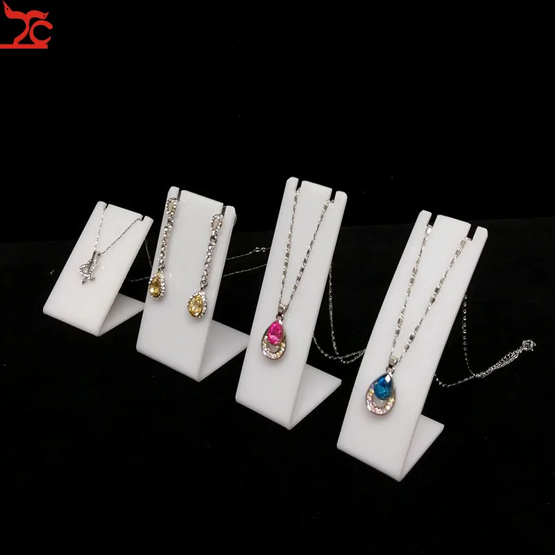 

Acrylic Necklace Jewellry Display Holder Earring Pendant Stud Jewelry Exhibition Shelf White Black Clear Jewellery L Shape Stand