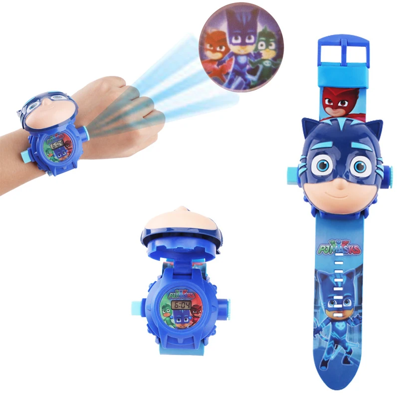 

PJ Masks Kids 3D Projection Watch Toys Clock Model Action Figure Anime Figures Cartoon Watch Toys for Children's Birthday Gifts