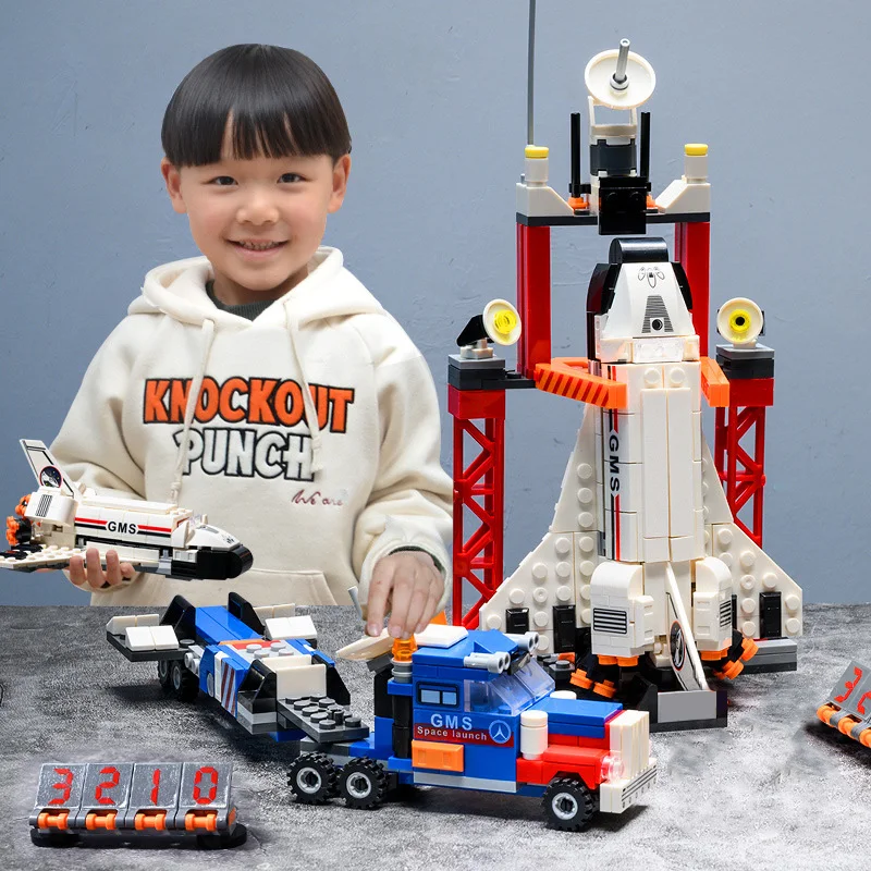 Высокотехнологичная серия Apollos 11 Saturn V Rocket лунный модуль строительные блоки