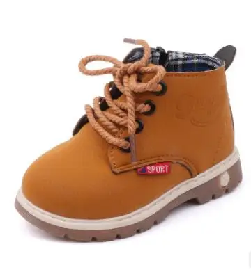Модные детские ботильоны осенне зимняя обувь для мальчиков и девочек